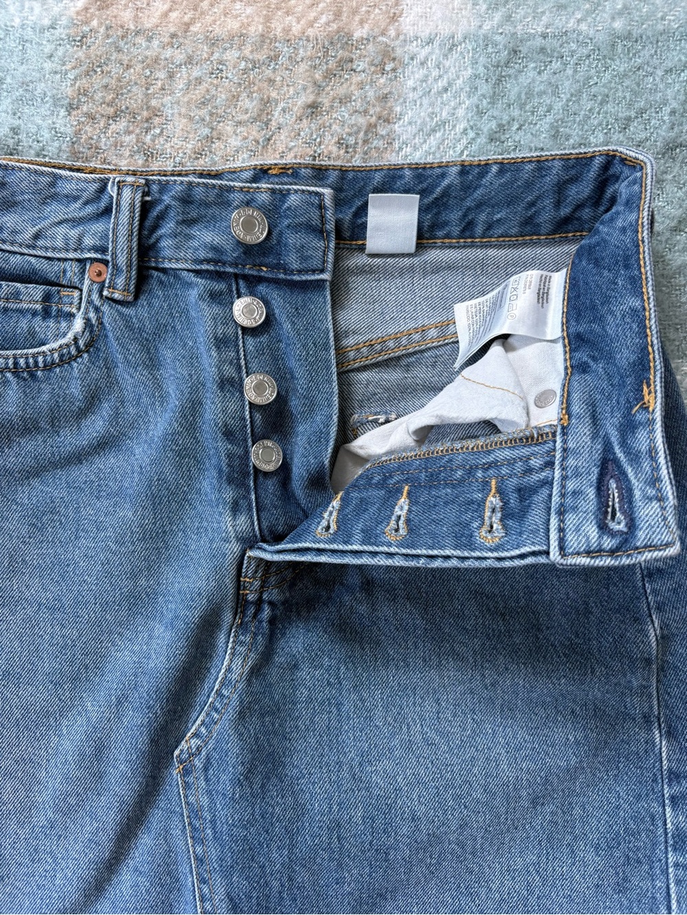 Denim Frayed Hem Mini Skirt - Picture 6 of 10